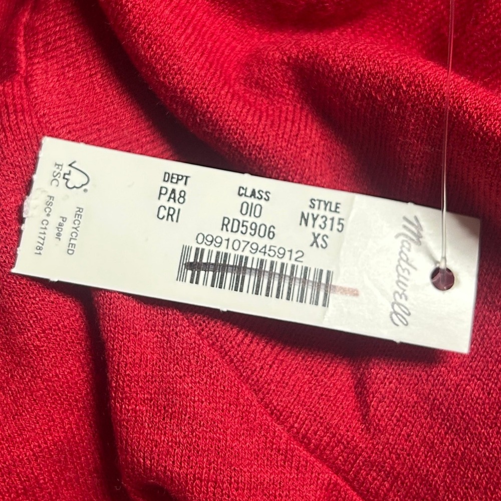 Madewell Womens Wool Blend Cashmere Lightweight Crimson Turtleneck Top XS New - Picture 7 of 8